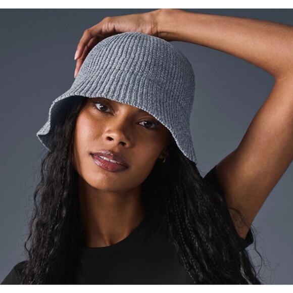 Brand New With Tags ALO Yoga Denim Knit Steel Grey/Anthracite Bucket Hat main image 4